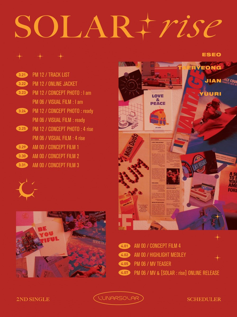 LUNARSOLAR presenta calendario de regreso para su nuevo álbum 'Solar: Rise'