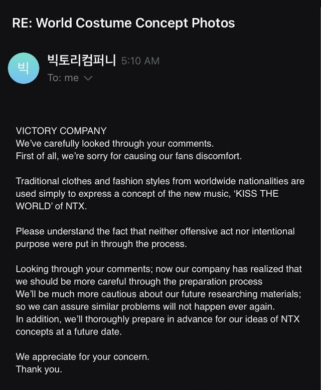 Victory Company se disculpa por la apropiación cultural del nuevo grupo de chicos NTX