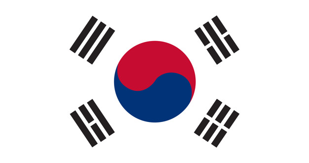 bandeira da Coreia do Sul.