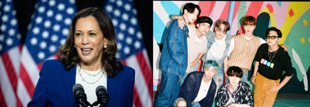 La nueva vicepresidente de Estados Unidos Kamala Harris agrego una canción de BTS en su playlist de Spotify