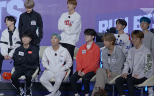 Jimin de BTS da consejos de juego a Faker y Cuzz de T1 en el clip detrás de escena de 'Run BTS: T1 x BTS