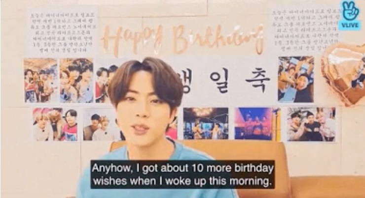 Jin de BTS revela el conmovedor gesto que hizo V  por su cumpleaños
