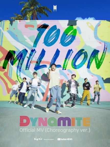 MV "Dynamite" de BTS versión coreografía supera los 100 millones de visitas