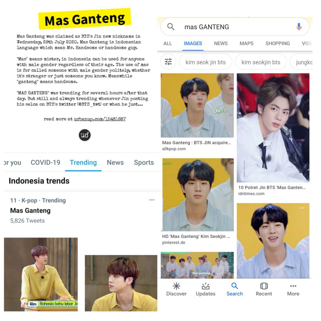 Jin de BTS es llamado "Mas Ganteng" en Indonesia y se vuelve tendencia
