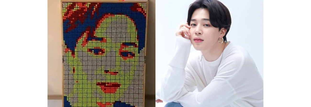 Fan recrea el rostro de Jimin de BTS con cientos de cubos Rubik ¡Es impresionante!