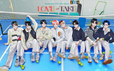 PENTAGON se divierte al jugar tenis en sus personajes de webtoon para Love or Take