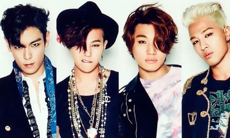 Da esquerda para a direita os integrantes T.O.P, G-Dragon, Daesung e Taeyang.