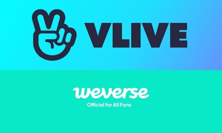 Logos de V Live y Weverse