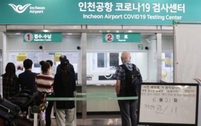 Toma de pruebas en Aeropuerto de Incheon