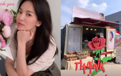 Fans internacionales envían un camión de café a Song Hye Kyo