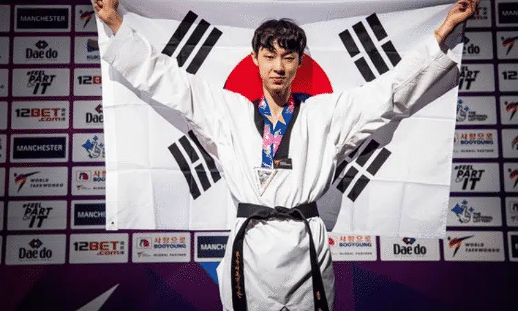 Atleta de corea del sur Taekwondo Jang Jun