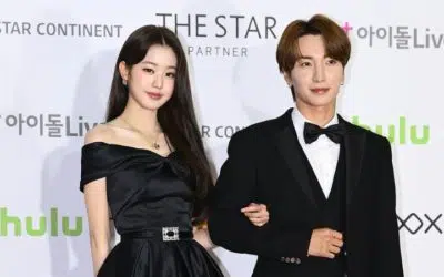 Wonyoung de IVE y Leeteuk de Super Junior en los 2021 AAA