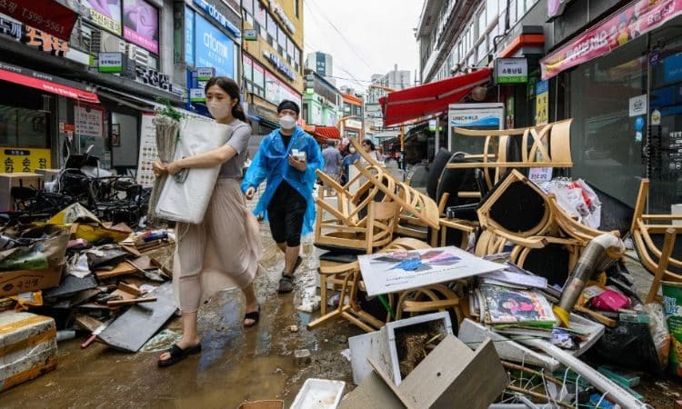 ¡Tragedia! Suman 9 muertos y al menos 6 desaparecidos por inundaciones en Corea del Sur